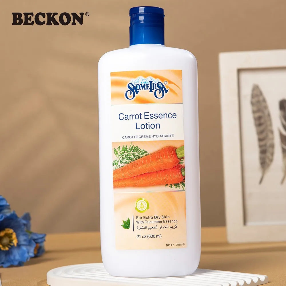 Crème éclaircissante hydratante pour le corps à la vitamine C de carotte .